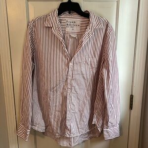 Frank & Eileen Men's Casual Striped Shirt - White and Red